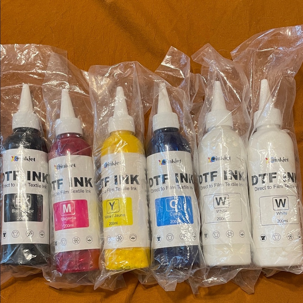 DTF Ink Set - Black, Magenta, Yellow, Cyan, White